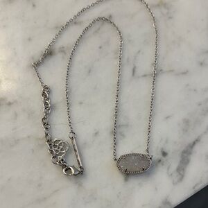 Elisa silver pendant necklace in iridescent drusy
